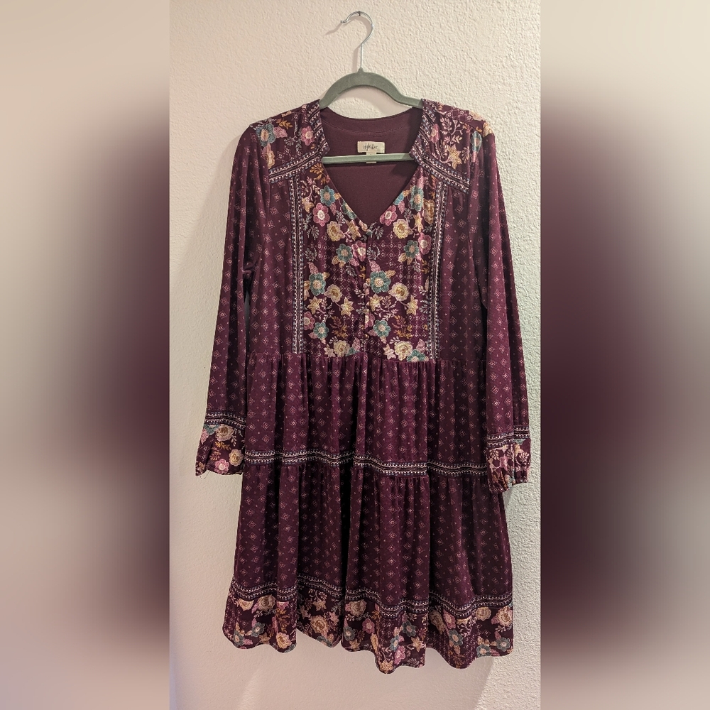 Boho Floral Burgundy Style & Co Dress